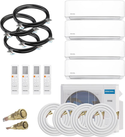 36K BTU 21.5 SEER Multi-Zone Mrcool DIY 4 Zone Ductless Heat Pump Split System 4Th Generation - 9K+9K+9K+9K