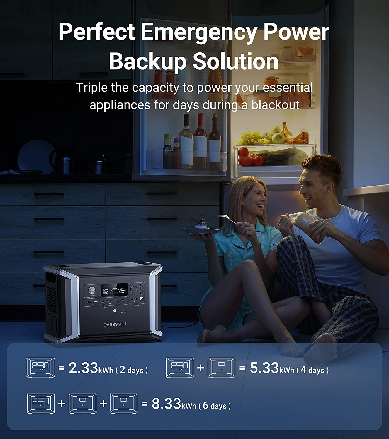 DBS2300 Portable Power Station with 210W Solar Panel, 2330Wh EV Semi-Solid State Lifepo4 Battery, 4 X 2200W AC Outlets (3000W with P-Boost), Solar Generator for Outdoor,Home Backup,Camping