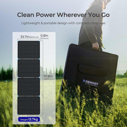 400W Lightweight Portable Solar Suitcase, Foldable Solar Panel Charger for Outdoor Activities, RV, Camping, Marine, Off-Grid, Fast Installation with Sturdy Kickstands