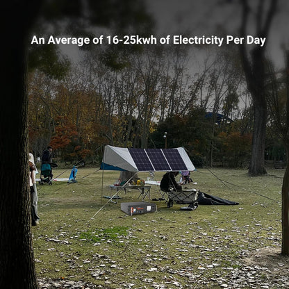 Calpha 4Kw 20.48Kwh Complete Solar Panel Kits: 4000W Flexible Panels + 4 * 51.2V 100Ah Lifepo4 Lithium Battery + 5Kw Integrated Solar Inverter + Accessories, 48V System - Floor-Standing