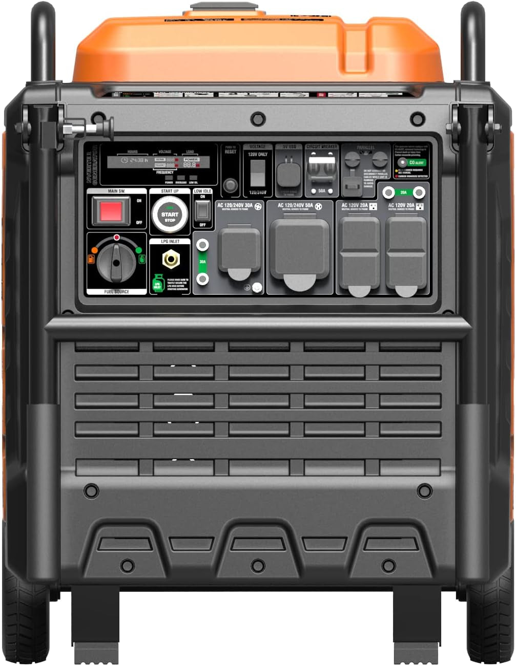 Portable Generator, 9000W Super Quietdual Fuel Portable Engine with Parallel Capability, Remote/Electric Start, Ideal for Home Backup Power.Epa &CARB Compliant (Gm9000Iedc)