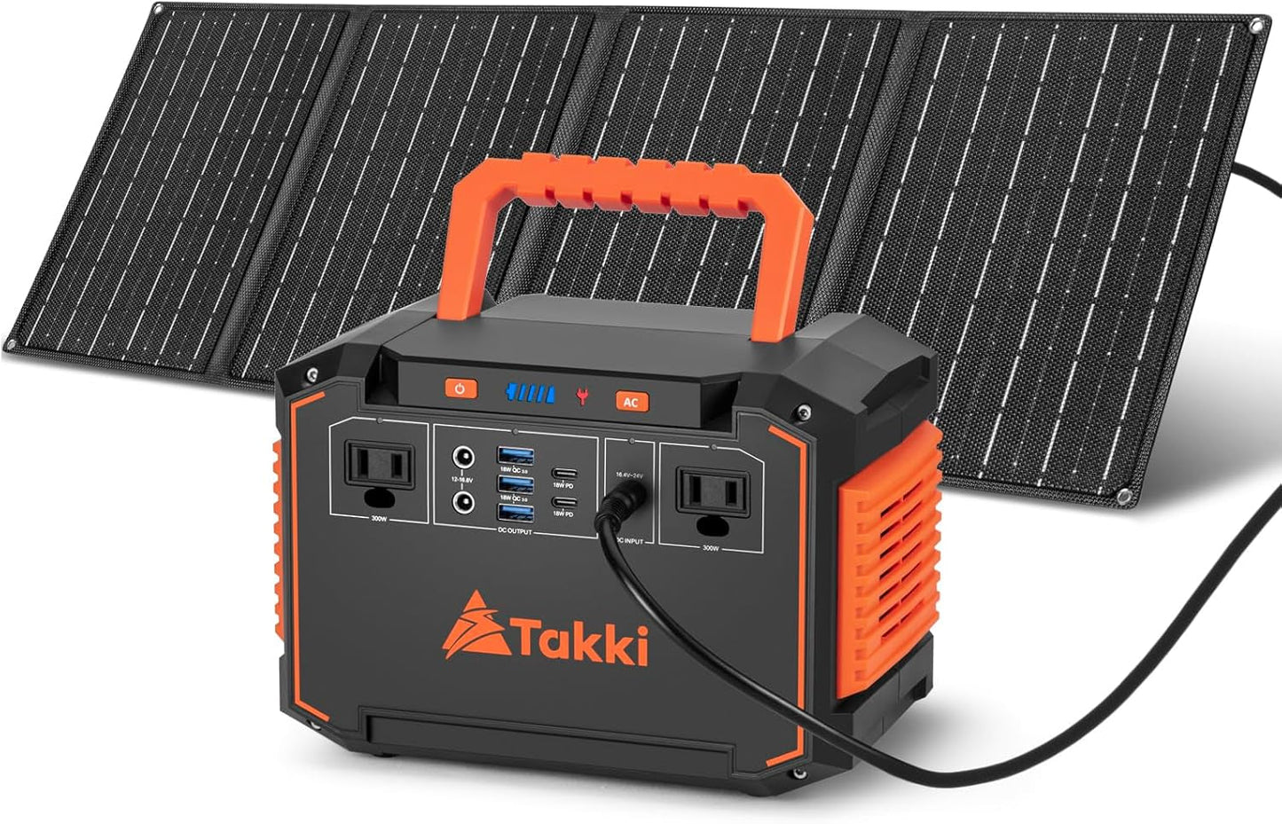 350W Peak Solar Generator Portable Power Station with 40W Solar Panels Included, 240Wh Solar Power Bank AC DC USB Ports for Camping Tent Emergency Outdoor
