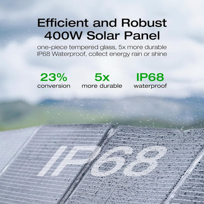 Solar Generator DELTA 2 Max 2048Wh with 400W Solar Panel, LFP Battery Portable Power Station up to 3400W AC Output Fast Charging 0-80% in 43 Min Solar Powered Generator for Camping, RV