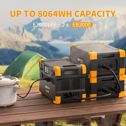 Portable Power Station E2000LFP Power Station with 6X200W Solar Panels Solar Power Station 6X110V/2000W AC Outlets Lifepo4 Battery Backup for Outdoors Camping Emergency