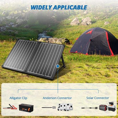 Portable Solar Panels，100W Foldable Solar Panel Suitcase 12 Volt Monocrystalline Solar Panel Kit with Waterproof 20A Charger Controller for Camping, Power Supply and Emergency Backup