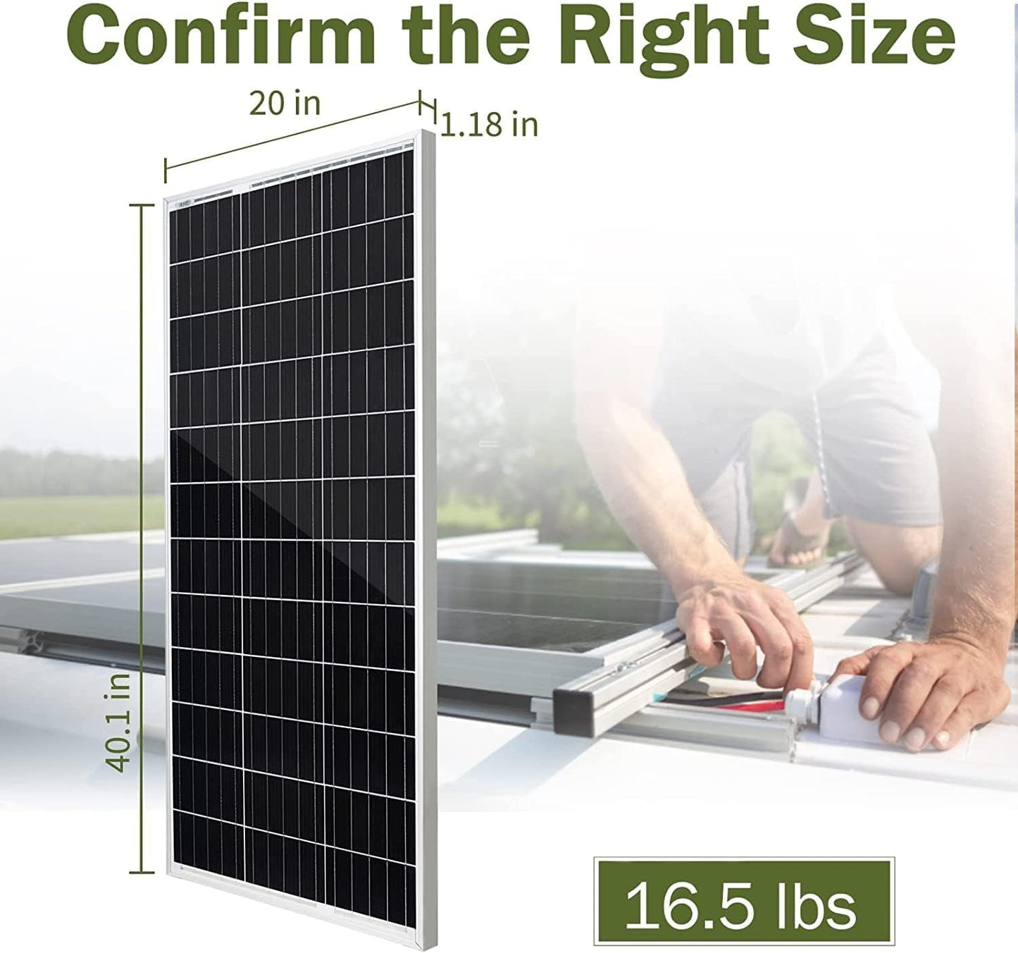 400W Solar Panel Kit 12V Monocrystalline Solar Panel with 40A MPPT Solar Charge Controller, Mounting Z Bracket, 20FT 10AWG Solar Cable, 8Ft 10AWG Tray Cable, LCD Dispaly, 40.1 X 20 X 1.18 Inches