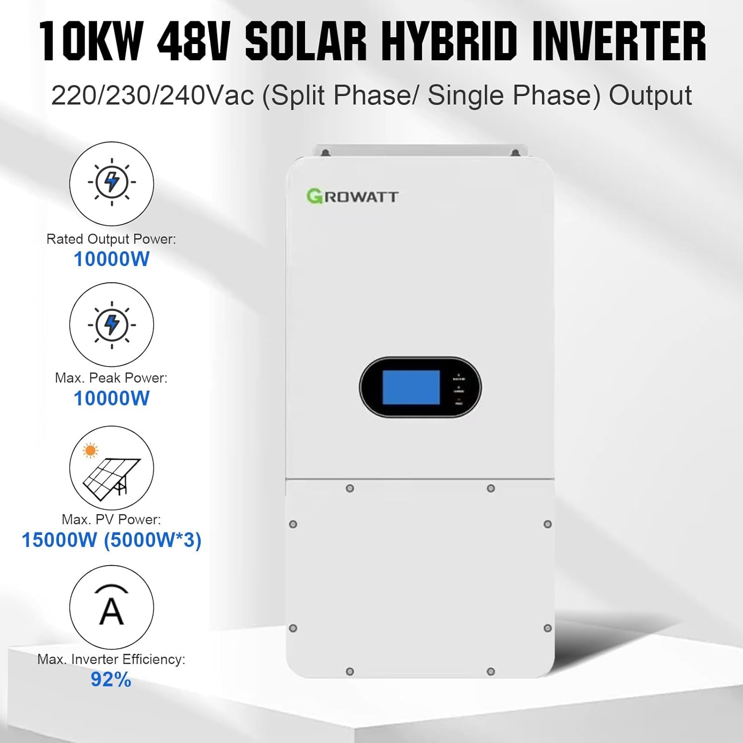 14KWH 4920W 48V Home Solar Power System Complete Kit|Off Grid Solar Panel Kit:48V 280Ah Lifepo4 Battery,4920W Solar Panels,10Kw Solar Inverter 120V/240V Output, Residential, Home, Cabin