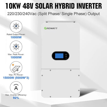 14KWH 4920W 48V Home Solar Power System Complete Kit|Off Grid Solar Panel Kit:48V 280Ah Lifepo4 Battery,4920W Solar Panels,10Kw Solar Inverter 120V/240V Output, Residential, Home, Cabin