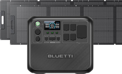 Portable Power Station AC200L with 2 200W Solar Panel Included, 2048Wh Lifepo4 Battery Backup W/ 4 2400W AC Outlets (3600W Power Lifting), Solar Generator for Camping, Home Use, Emergency