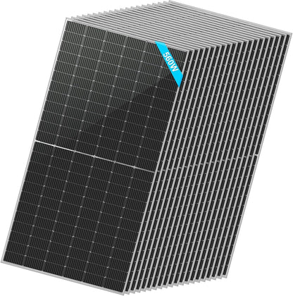 SUNGOLDPOWER 20Pcs 560W Bifacial PERC Solar Panels Monocrystalline, High Efficiency Solar Panel for Charging Station,Rooftop, Household, Marine,Rv, On/Off Grid Solar System (20Pcs 560W Bifacial Panel)
