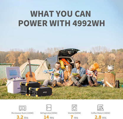 Portable Power Station E2000LFP Power Station with 6X200W Solar Panels Solar Power Station 6X110V/2000W AC Outlets Lifepo4 Battery Backup for Outdoors Camping Emergency