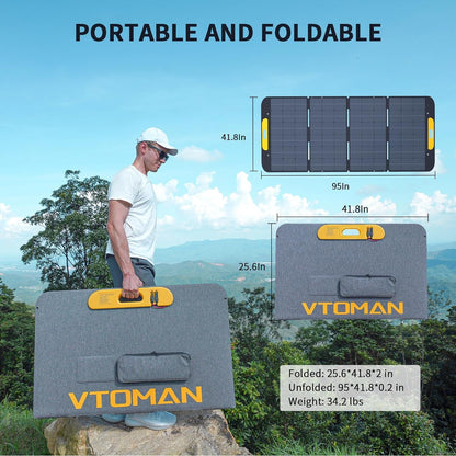 Jump 1800 Solar Generator with 400W Panels Included, 1800W/1548Wh Lifepo4 Power Station with 1800W Constant-Power, Regulated 12V DC, PD 100W Type-C for Home Backup & Rv/Van Camping(2 Parcels)