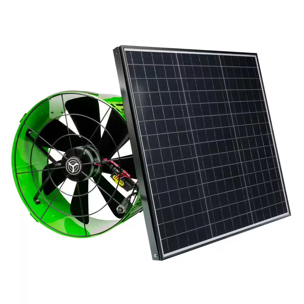 40-Watt Hybrid Solar/Electric Powered Gable Mount Attic Fan with Included Inverter