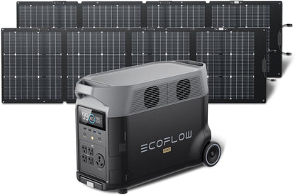 Solar Generator 120V/3.6Kwh DELTA Pro with 2X220W Portable Solar Panel, 23% High-Efficiency, 5 AC Outlets, 3600W Portable Power Station for Home Use Emergency Blackout Camping RV