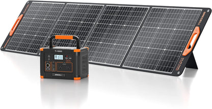 1000W Solar Generator with 200W Portable Solar Panel, 999Wh Portable Power Station Solar Powered Generator Lithium Battery Backup USB-C PD 60W for Outdoor Camping RV Off-Grid Home Emergency