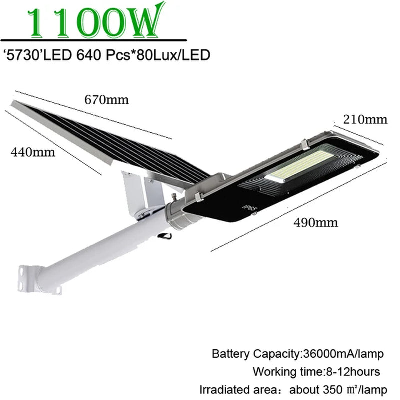 A2 LED Solar Street Lamp Outdoor Doorway Big Solar Panel Road Lights Floodlight Wireless Waterproof Highway 100W 300W 500W 1200W