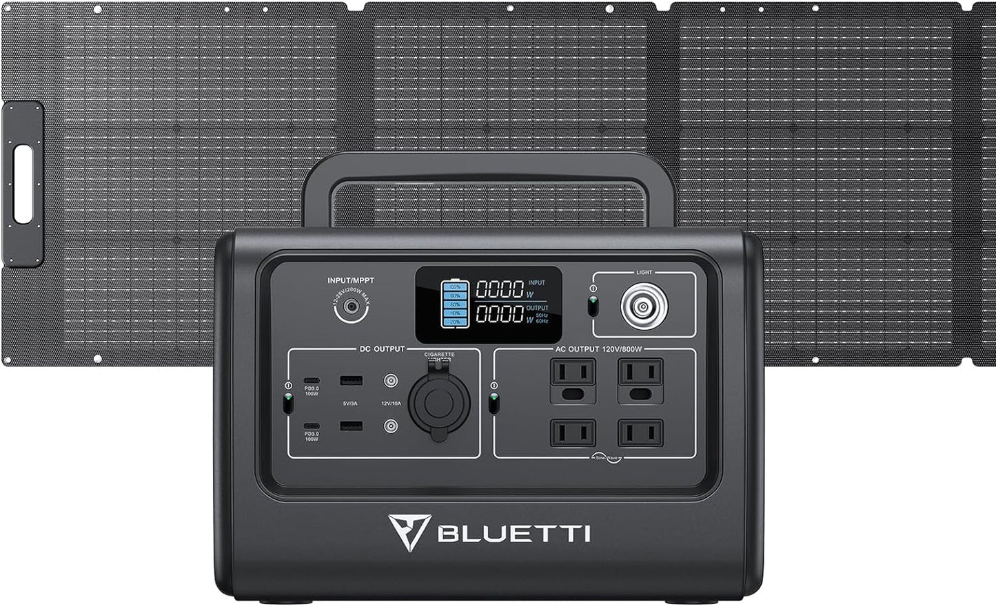 Solar Generator EB70S with 200W Solar Panel Included, 716Wh Portable Power Station W/ 4 120V/800W AC Outlets, Lifepo4 Battery Pack for Outdoor Camping, Road Trip, Emergency
