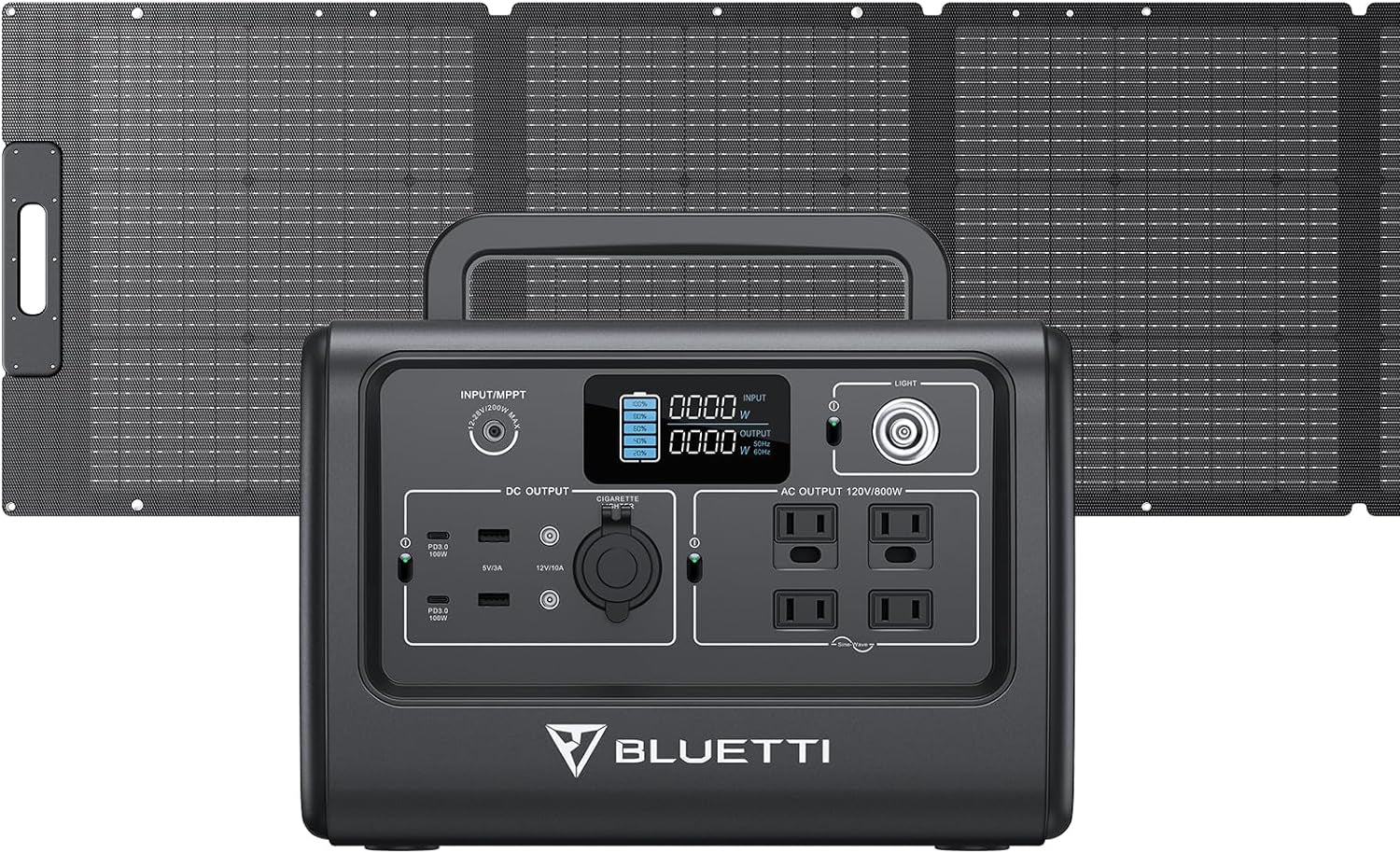 Solar Generator EB70S with 200W Solar Panel Included, 716Wh Portable Power Station W/ 4 120V/800W AC Outlets, Lifepo4 Battery Pack for Outdoor Camping, Road Trip, Emergency