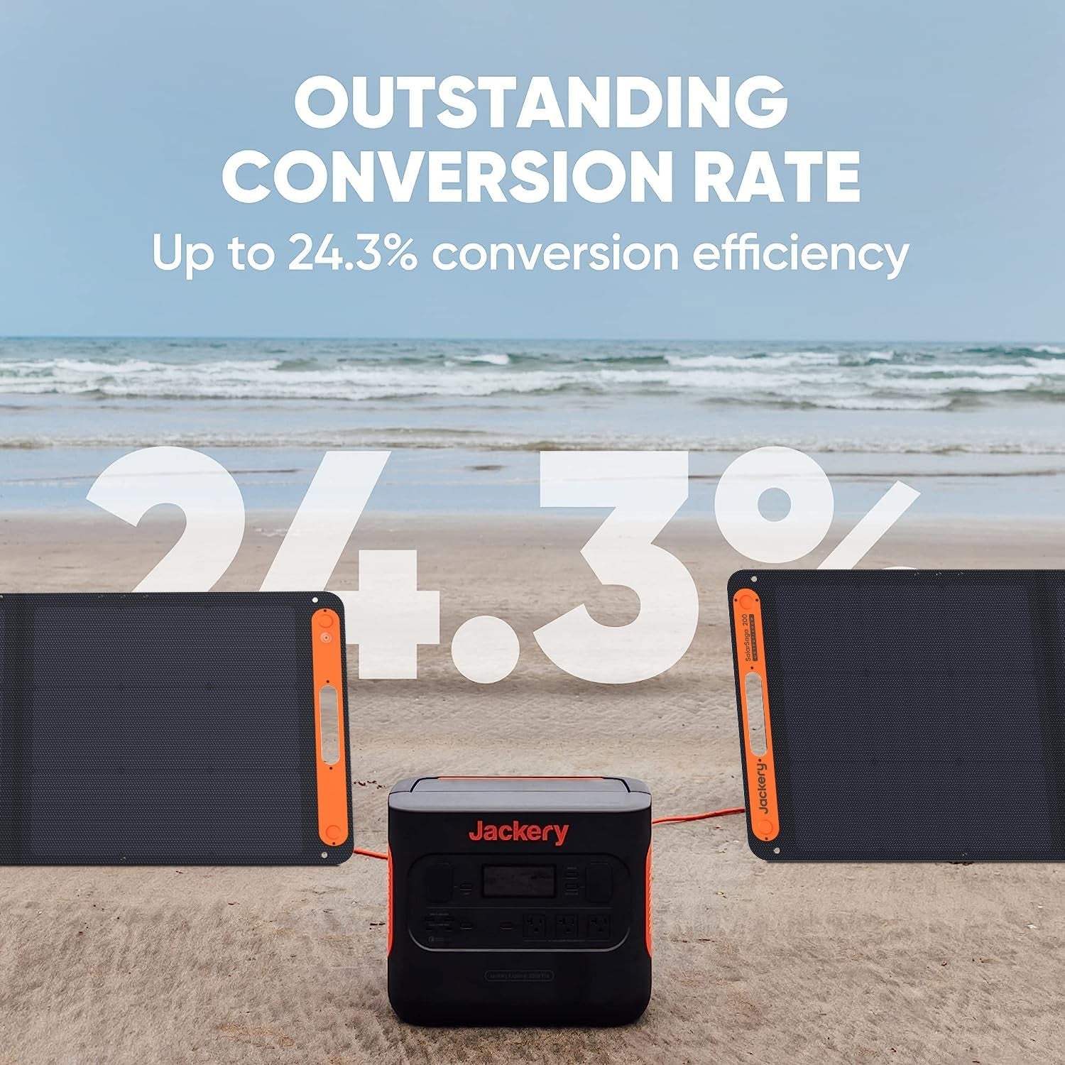 Solarsaga 200W Portable Solar Panel, IP68 with Sunlight Angle Indicator, Compatible with  1500 Pro/2000Pro/2000 Plus/3000Pro Solar Generator, for Rooftops Outdoor Camping and Rvs