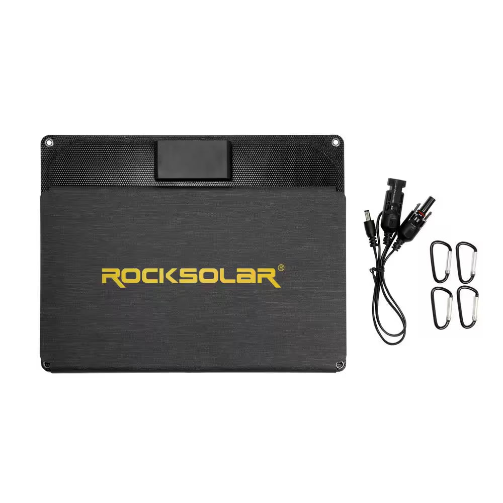 Weekender 80-Watt Power Station plus 30-Watt 12-Volt Foldable Solar Panel Solar Generator Kit