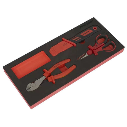 Sealey TBTECOMBO2 63pc Insulated Tool Kit with 7 Drawer Roll cab