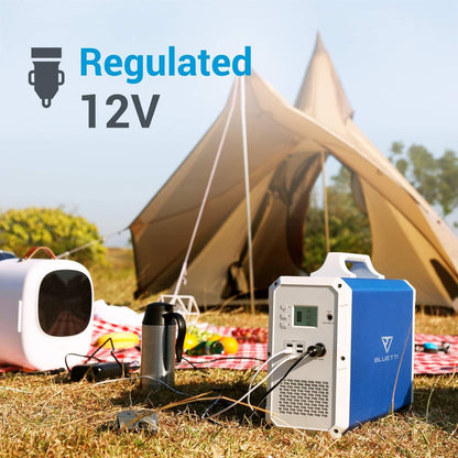 2400Wh Solar Generator,Eb240 Potable Power Station with 2Pcs SP1200 200W Foldable Solar Panels Included,2 1000W AC Outlets Lithium Backup Battery for Outdoor Van Camping Home Use Emergency