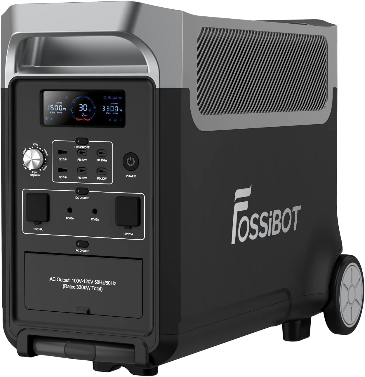 F3600 Portable Power Station, 3840Wh Lifepo4 Battery with 6×3300W(Surge 6600W) AC Outlets, 1.8H Full Charge, UPS, PD 100W, LED Flashlight, Solar Generator for Camping RV Home Use