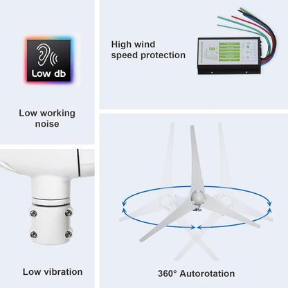 1000W 4KWH Solar Wind Power Kit: 1*400W Wind Turbine + 6*100W Solar Panel + 2*12V 100Ah Lithium Battery + 1*24V 3000W Inverter for Home/Rv/Boat/Farm/Street Light and Off-Grid Appliances