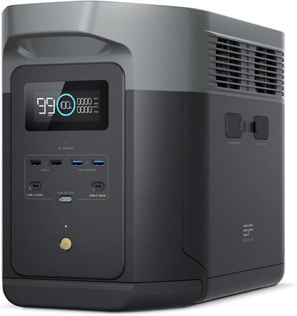 Portable Power Station DELTA 2 Max, 2400W LFP Solar Generator, Full Charge in 1 Hr, 2048Wh Solar Powered Generator for Home Backup(Solar Panel Optional)