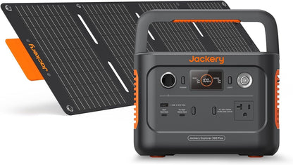 Solar Generator 300 plus Portable Power Station with 40W Book-Sized Solar Panel, 288Wh Backup Lifepo4 Battery, 300W AC Outlet, Only 5KG for RV, Outdoors, Camping, Traveling, and Emergencies