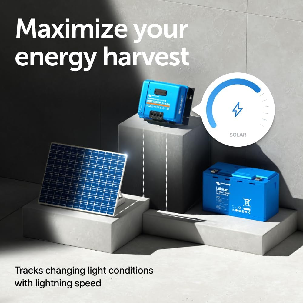 Smartsolar MPPT Tr VE. Can Solar Charge Controller (Bluetooth) - Charge Controllers for Solar Panels - 250V, 70 Amp, 12/24/36/48-Volt