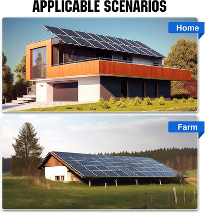 10920W Solar Panels for Homes with 48V 400AH Lifepo4 Battery:56Pcs 12V 195W Bifacial Monocrystalline Solar Panel+16Pcs 48V 50AH Lithium Battery,Off Grid Solar System Complete Kit