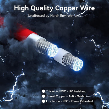 Solar Panel Wire 328FT Black 10AWG (6Mm²) Tinned Copper Wire, PV Wire Solar Extension Cable, Solar Panel Cable for Solar Panel Automotive RV Boat Marine Outdoor,10Awg 328Ft Black