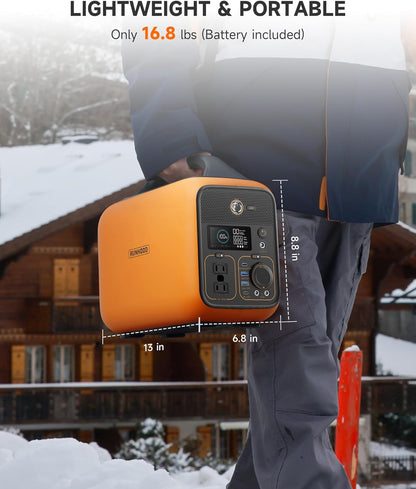 Solar Generator Rallye 600 Pro, 1296Wh Portable Power Station Hot Swappable Energy Bar Backup Batteries(4*Eb324), 110V/600W AC Outlet for Outdoors Camping Travel, Home Use, Emergency, CPAP