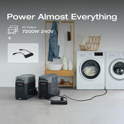 Home Battery Backup: 2 DELTA Pro with Double Voltage Hub