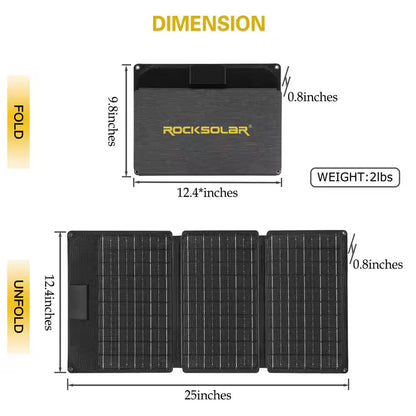 Weekender 80-Watt Power Station plus 30-Watt 12-Volt Foldable Solar Panel Solar Generator Kit