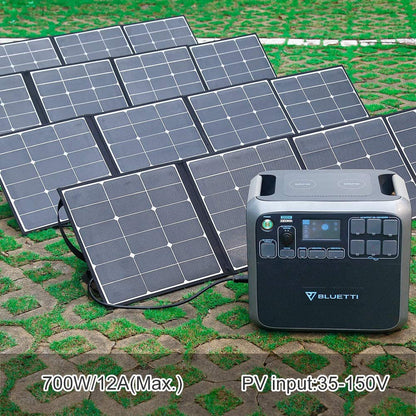 AC200P Solar Generator with Panels Included 2000W Portable Power Station with 3Pcs Foldable Solar Panel 120W SP120, Solar Power Generator for Van House Outdoor Camping