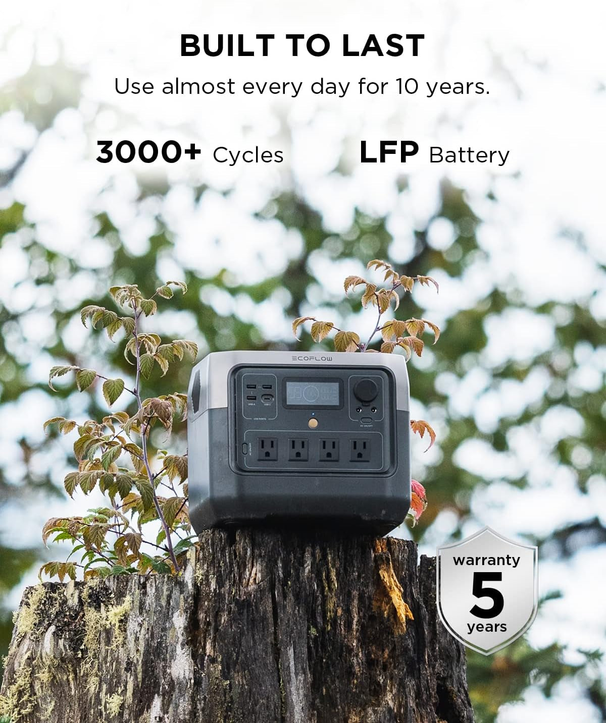 Solar Generator RIVER 2 Pro 768Wh Lifepo4 Battery with 220W Solar Panel, 4X800W AC Outlets (1600W Surge), Portable Power Station for Home Backup Outdoors Camping RV Emergency