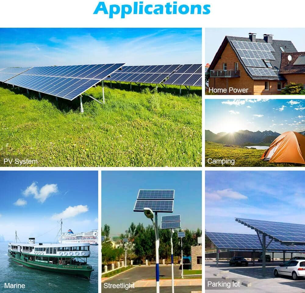 SUNGOLDPOWER 10Pcs 450W Monocrystalline Solar Panel,Grade a Solar Cell, Waterproof Ip67,High Efficiency PV Module for Rv,Home,House,Boat,Farm,Off Grid and on Grid System (10 Pack of 450W),Black