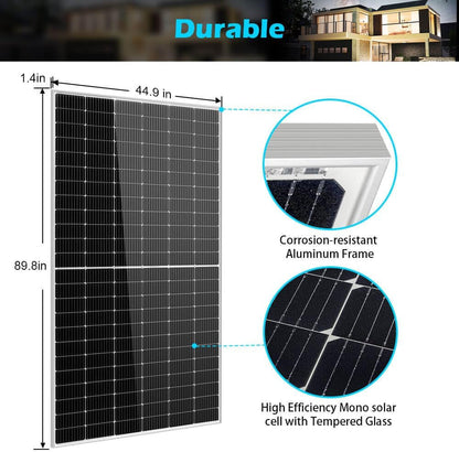 SUNGOLDPOWER 20PCS 550W Solar Panels Monocrystalline, Grade a Solar Cell, Waterproof IP68, High Efficiency Solar Panel for Charging Station, Household, Marine, RV, On/Off Grid Solar System