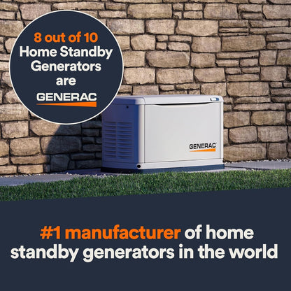 7291 26Kw Air Cooled Guardian Series Home Standby Generator with 200-Amp Transfer Switch - Comprehensive Protection - Smart Controls - Versatile Power - Wi-Fi Connectivity - Bisque
