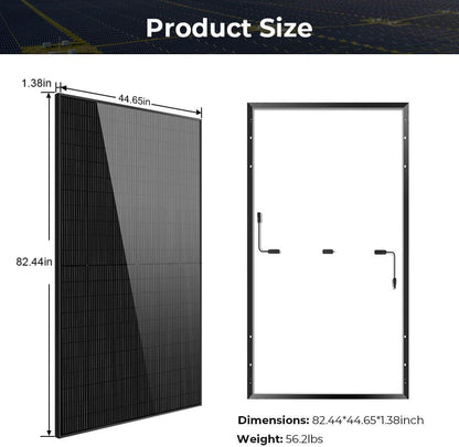 SUNGOLDPOWER 10PCS 500 Watt Monocrystalline Solar Panel 11BB Grade a Cell,Black,High Efficiency,Ip68 Waterproof for Rv,Home,Farms,Parking Lot,Marine,On/Off-Grid System(5000W)